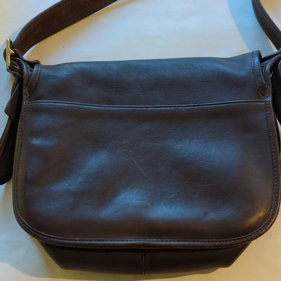 Vintage Coach leather 90's Patricia Legacy brown saddle Bag - Picture 11 of 13